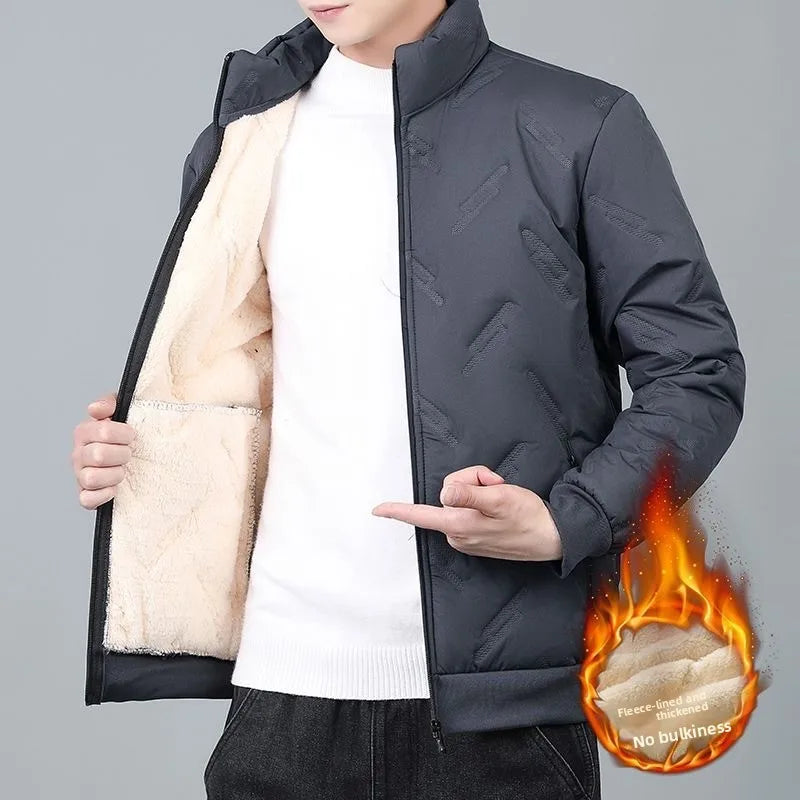 **Jaqueta Masculina Premium Forrada em Lã Veludo — Impermeável, Corta Vento e Super Quente para Outono/Inverno**
