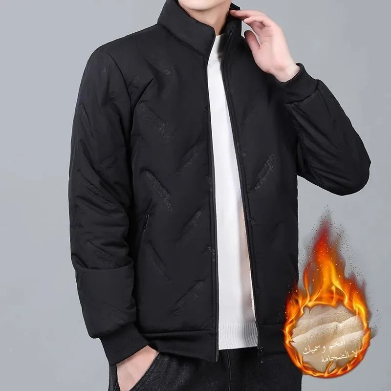 **Jaqueta Masculina Premium Forrada em Lã Veludo — Impermeável, Corta Vento e Super Quente para Outono/Inverno**