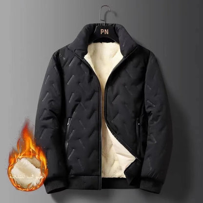 **Jaqueta Masculina Premium Forrada em Lã Veludo — Impermeável, Corta Vento e Super Quente para Outono/Inverno**